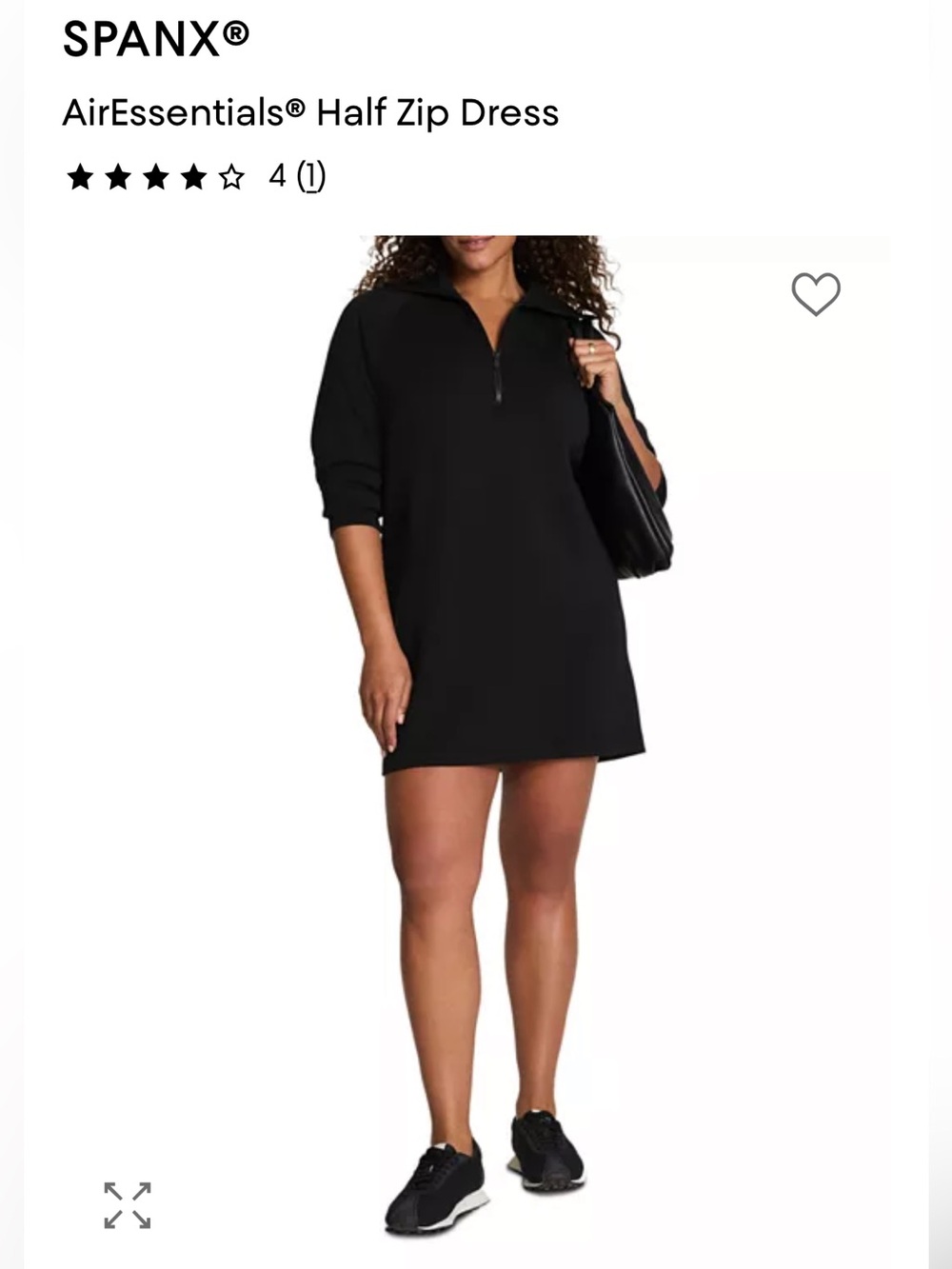 SPANX Black AirEssentials Half-Zip Dress
